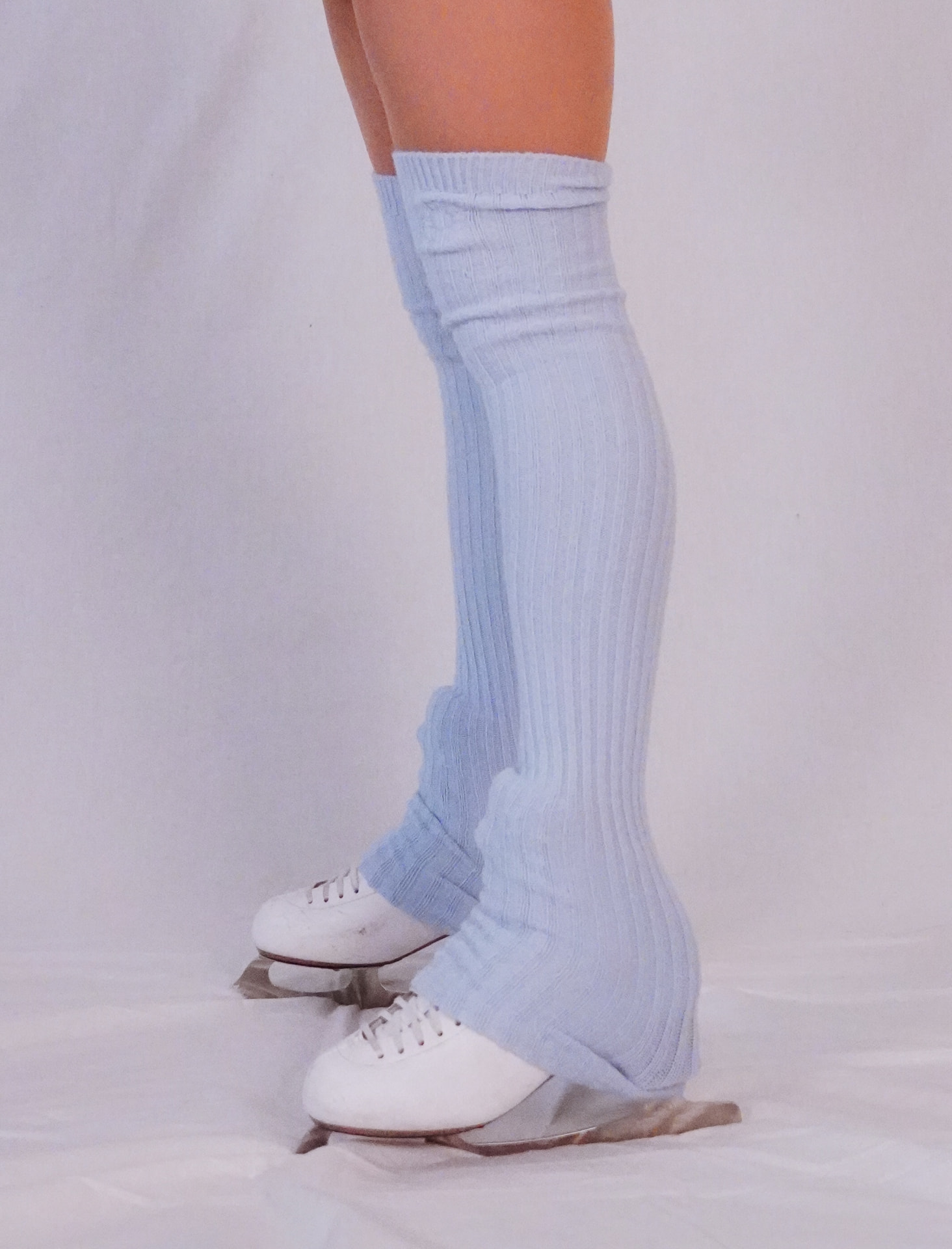 Model wearing Ice legwarmers